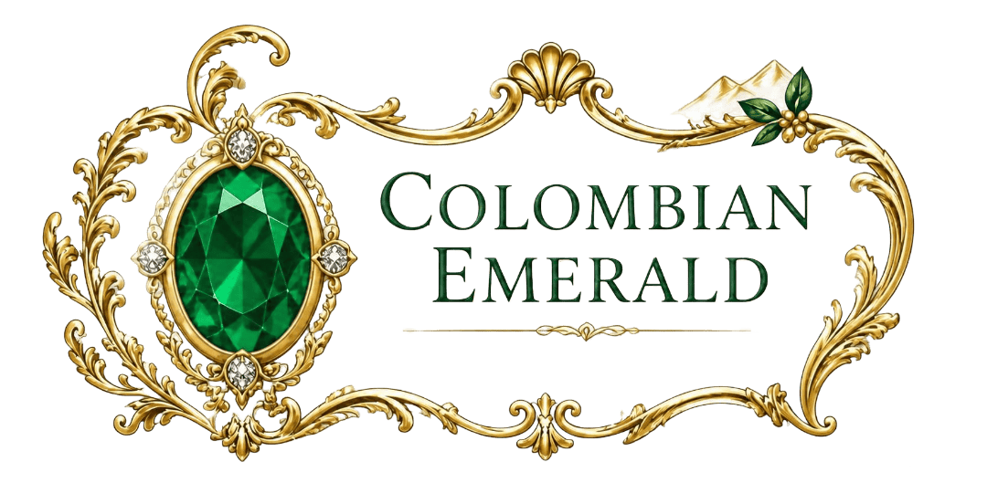 Elegant Colombian Emerald jewelry with gold and diamond accents.