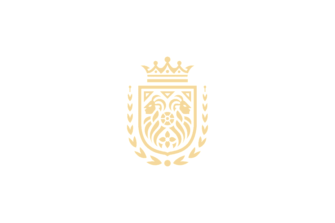 Colombian Emerald - Suzerain Universal Logo - About Page Elegant gold crest logo with crown and lion design for Colombian Emerald.