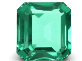 Premium Colombian Emerald Gemstone Vivid green Colombian emerald cut in an elegant rectangular shape.